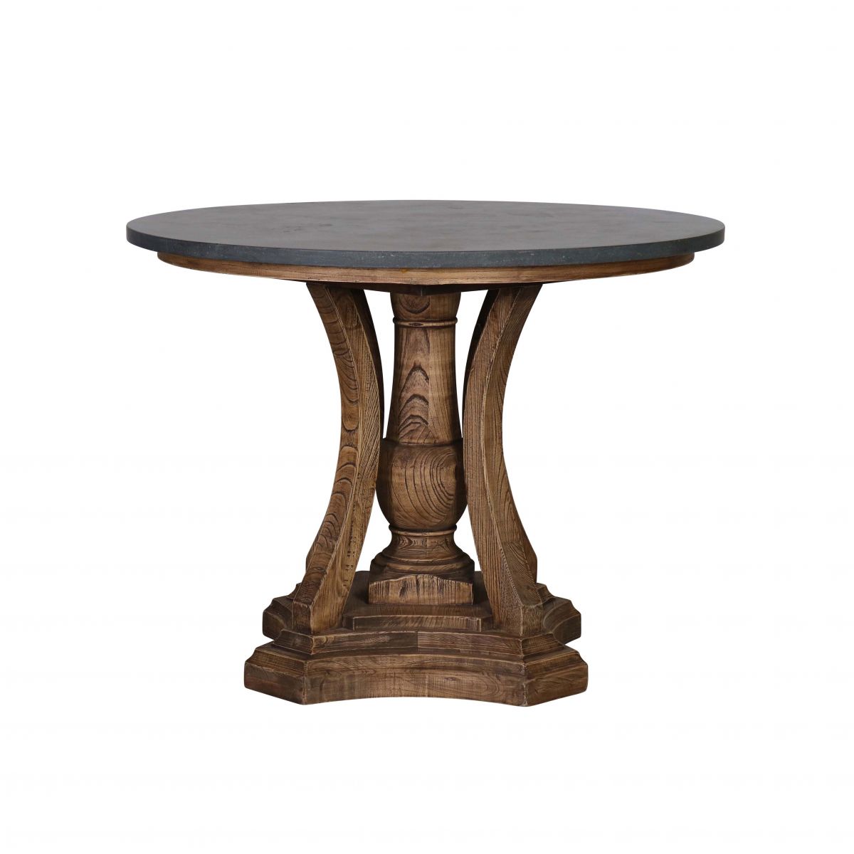 Old Elm round table with stone top Château Collection