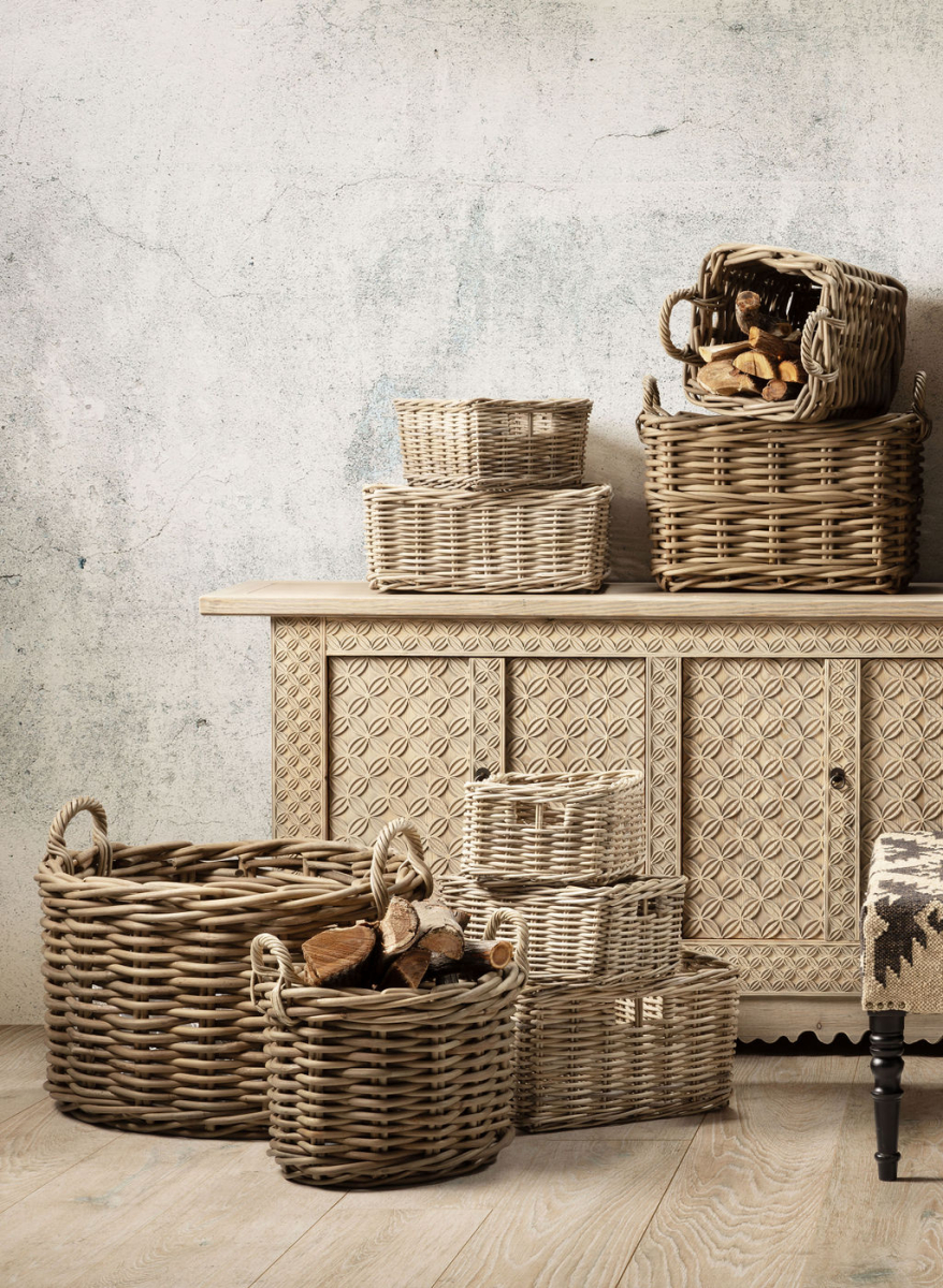 Kubu weave basket with handles 