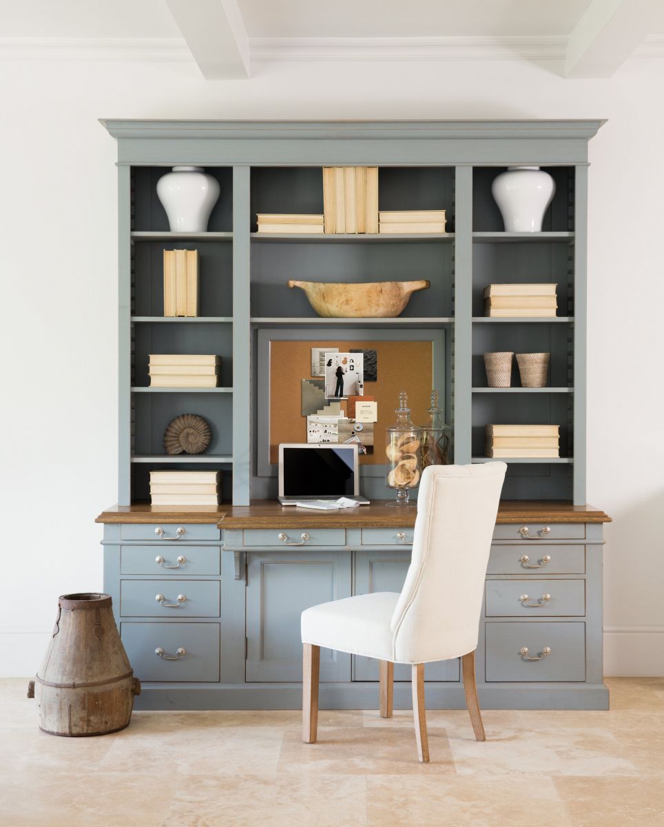 Block & Chisel weathered oak work station with a antique white finish