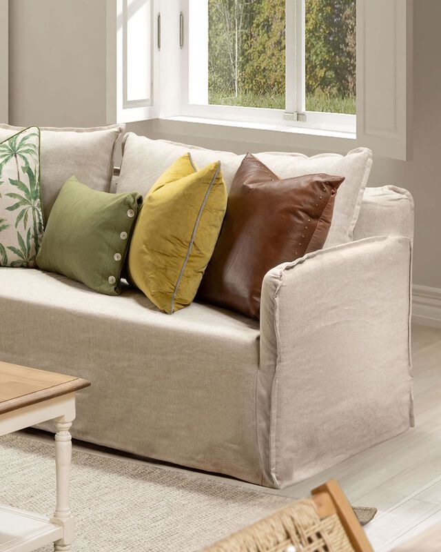 slipcover 3 seater sofa in linen